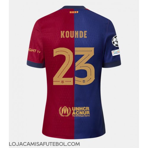 Camisa de Futebol Barcelona Jules Kounde #23 Equipamento Principal 2024-25 Manga Curta